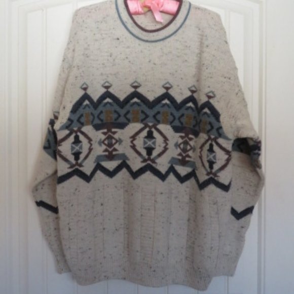 Vintage Marks & Spencer WOOL Blend Men's SWEATER Large (K177) - Picture 3 of 9